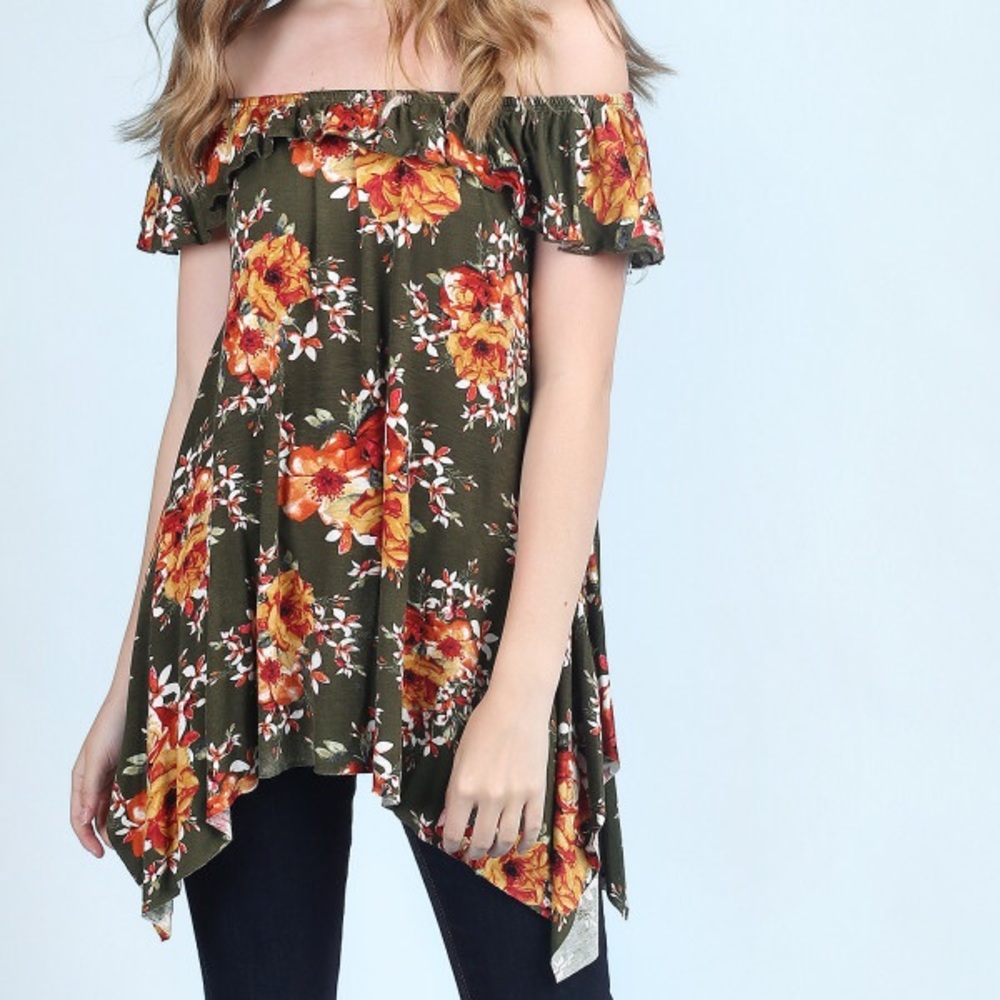 NWT $50 ALTARD STATE floral off shoulder top S